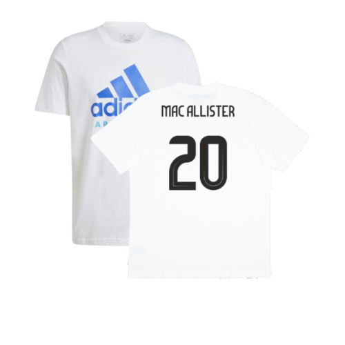 2024-2025 Argentina DNA Graphic Tee (White) (MAC ALLISTER 20)