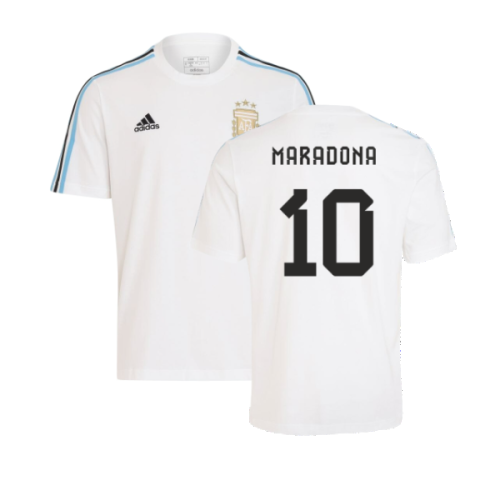 2024-2025 Argentina DNA Tee (White) (MARADONA 10)