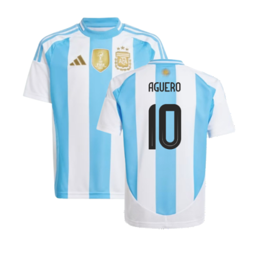 2024-2025 Argentina Home Shirt (Kids) (AGUERO 10)