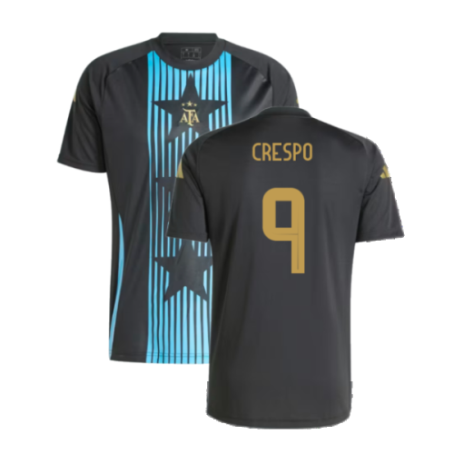 2024-2025 Argentina Pre-Match Shirt (Black) (CRESPO 9)