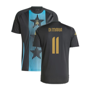 2024-2025 Argentina Pre-Match Shirt (Black) (DI MARIA 11)