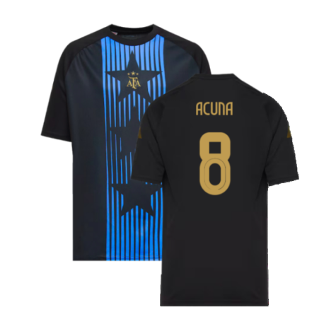 2024-2025 Argentina Pre-Match Shirt (Black) - Kids (ACUNA 8)