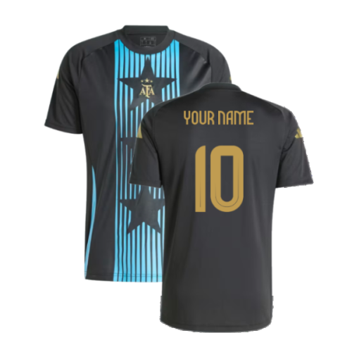 2024-2025 Argentina Pre-Match Shirt (Black) (Your Name)