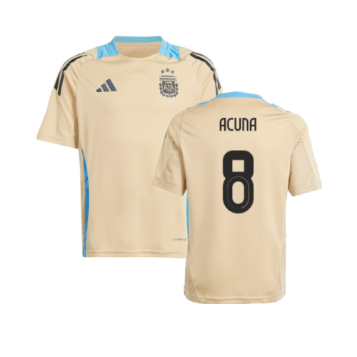 2024-2025 Argentina Training Jersey (Hazy Beige) (ACUNA 8)