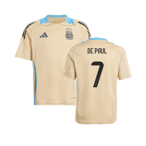 2024-2025 Argentina Training Jersey (Hazy Beige) (DE PAUL 7)