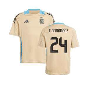 2024-2025 Argentina Training Jersey (Hazy Beige) (E.FERNANDEZ 24)