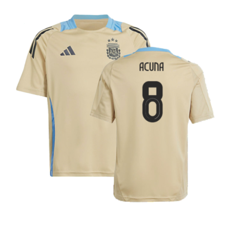 2024-2025 Argentina Training Jersey (Hazy Beige) - Kids (ACUNA 8)