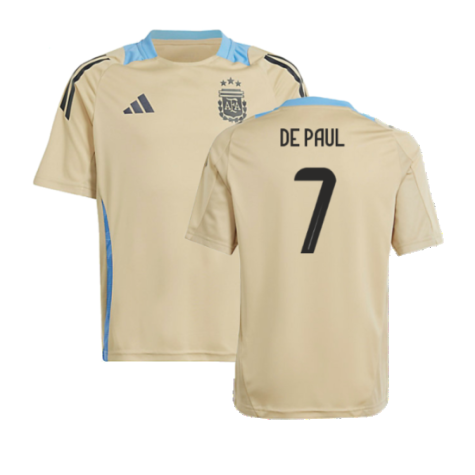 2024-2025 Argentina Training Jersey (Hazy Beige) - Kids (DE PAUL 7)