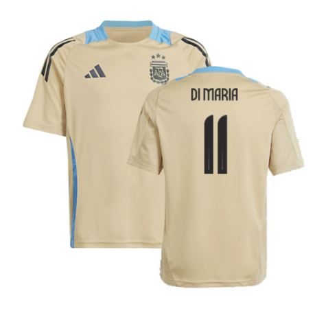 2024-2025 Argentina Training Jersey (Hazy Beige) - Kids (DI MARIA 11)