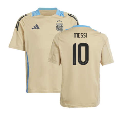 2024-2025 Argentina Training Jersey (Hazy Beige) - Kids (MESSI 10)