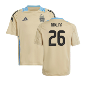 2024-2025 Argentina Training Jersey (Hazy Beige) - Kids (MOLINA 26) 2024-2025 Argentina Training Jersey (Hazy Beige) - Kids (MOLINA 26)