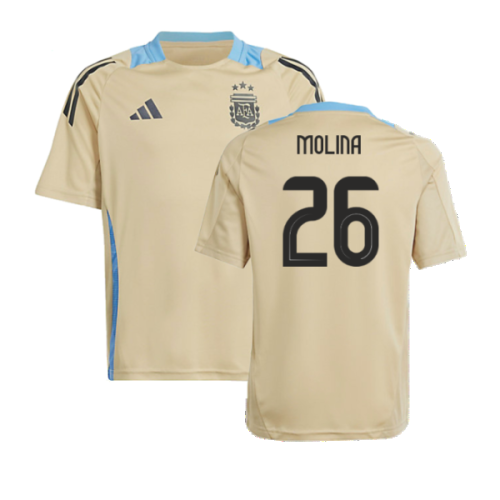 2024-2025 Argentina Training Jersey (Hazy Beige) - Kids (MOLINA 26)