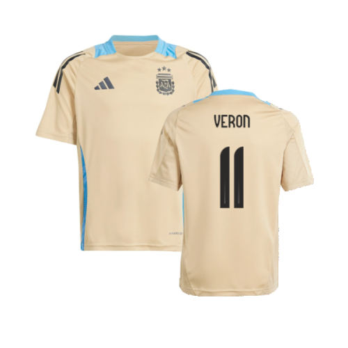 2024-2025 Argentina Training Jersey (Hazy Beige) (VERON 11)