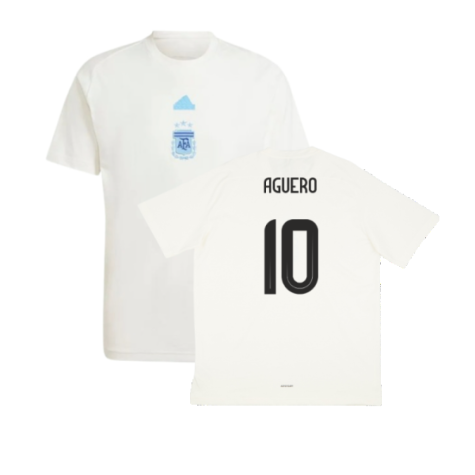 2024-2025 Argentina Travel Tee (White) (AGUERO 10)