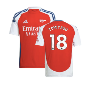 2024-2025 Arsenal Home Shirt (Kids) (Tomiyasu 18) 2024-2025 Arsenal Home Shirt (Kids) (Tomiyasu 18)