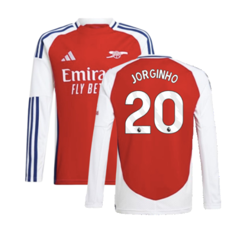 2024-2025 Arsenal Long Sleeve Home Shirt (Kids) (Jorginho 20)