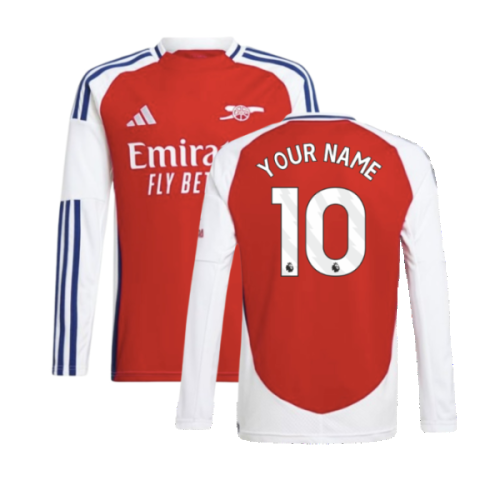 2024-2025 Arsenal Long Sleeve Home Shirt (Kids) (Your Name)