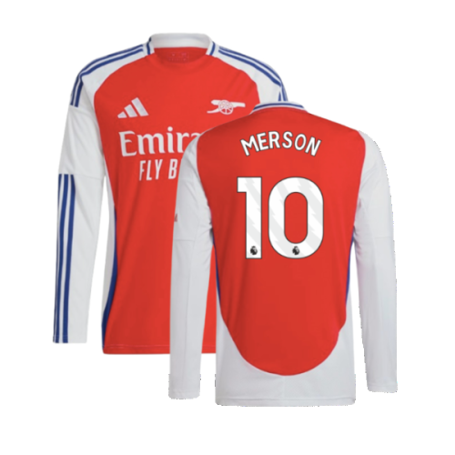 2024-2025 Arsenal Long Sleeve Home Shirt (Merson 10)