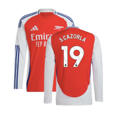 2024-2025 Arsenal Long Sleeve Home Shirt (S.Cazorla 19)