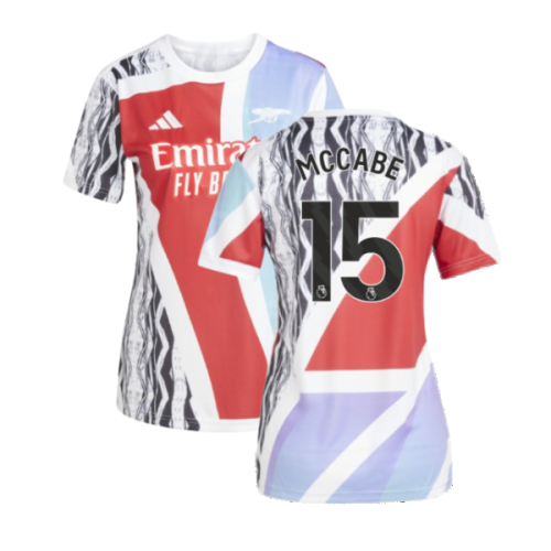 2024-2025 Arsenal Pre-Match Shirt (Scarlet) - Womens (McCabe 15)