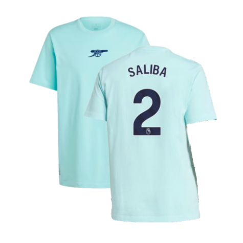 2024-2025 Arsenal Seasonal Tee (Clear Aqua) (Saliba 2)