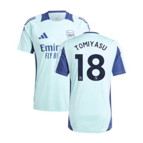 2024-2025 Arsenal Training Jersey (Clear Aqua) (Tomiyasu 18)