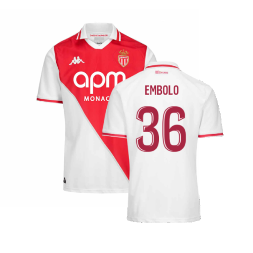 2024-2025 AS Monaco Home Shirt (Embolo 36)