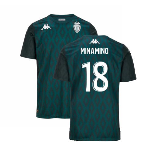 2024-2025 AS Monaco Pre-Match Shirt (Green) (Minamino 18)