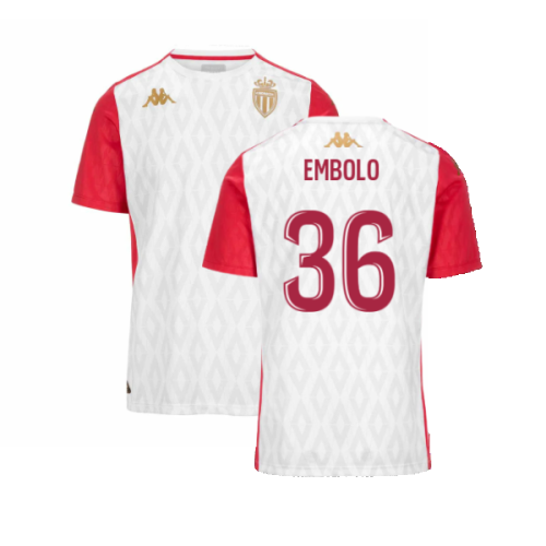 2024-2025 AS Monaco Pre-Match Shirt (White) (Embolo 36)