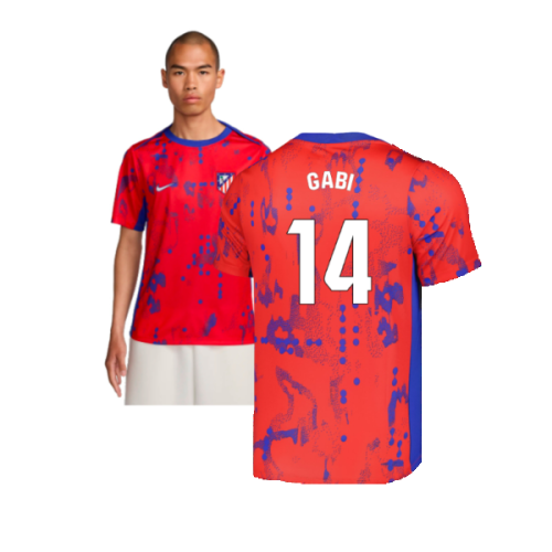 2024-2025 Atletico Madrid Dri-FIT Pre-Match Shirt (Red) (Gabi 14)