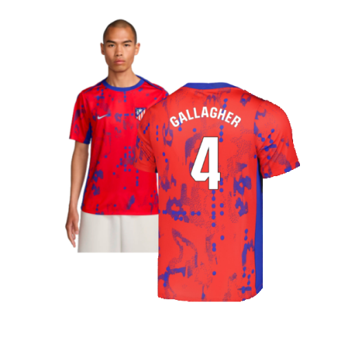 2024-2025 Atletico Madrid Dri-FIT Pre-Match Shirt (Red) (Gallagher 4)