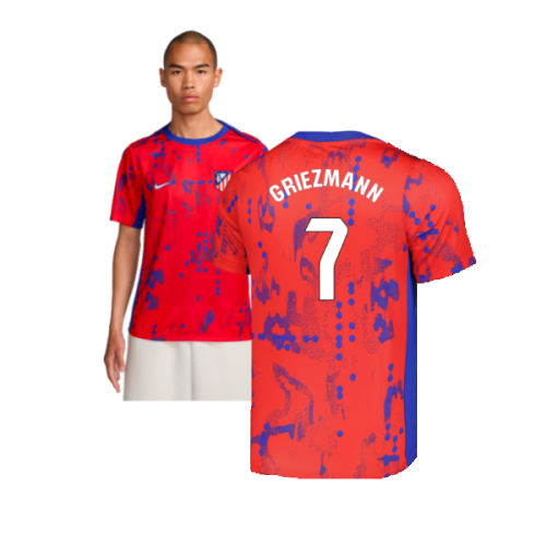 2024-2025 Atletico Madrid Dri-FIT Pre-Match Shirt (Red) (Griezmann 7)