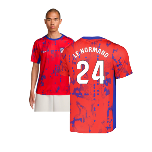 2024-2025 Atletico Madrid Dri-FIT Pre-Match Shirt (Red) (Le Normand 24)