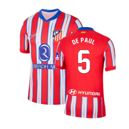 2024-2025 Atletico Madrid Home Shirt (Kids) (De Paul 5)