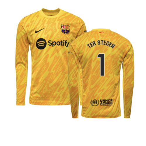 2024-2025 Barcelona Away Goalkeeper Shirt (Yellow) (Ter Stegen 1)