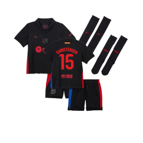 2024-2025 Barcelona Away Little Boys Mini Kit (Christensen 15)