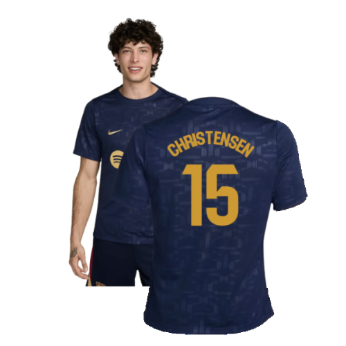 2024-2025 Barcelona Dri-Fit Academy Pro Pre-Match Top (Navy) (Christensen 15)