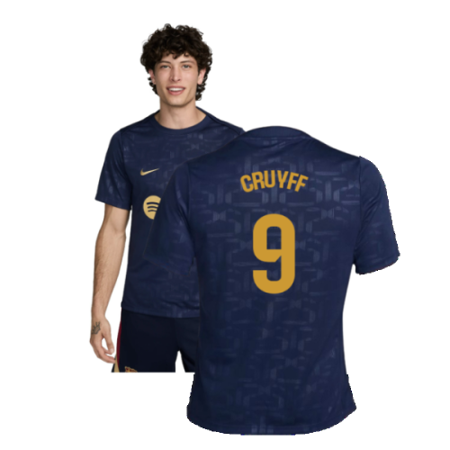 2024-2025 Barcelona Dri-Fit Academy Pro Pre-Match Top (Navy) (Cruyff 9)