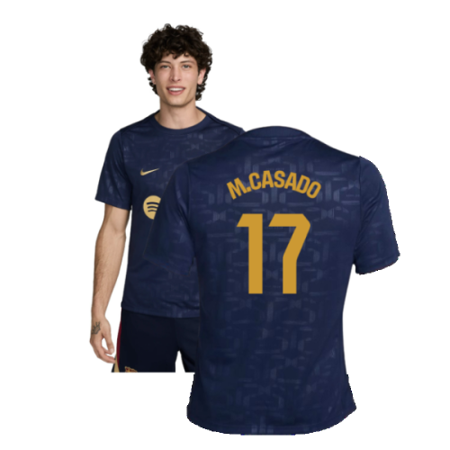 2024-2025 Barcelona Dri-Fit Academy Pro Pre-Match Top (Navy) (M.Casado 17)