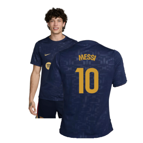 2024-2025 Barcelona Dri-Fit Academy Pro Pre-Match Top (Navy) (Messi 10)