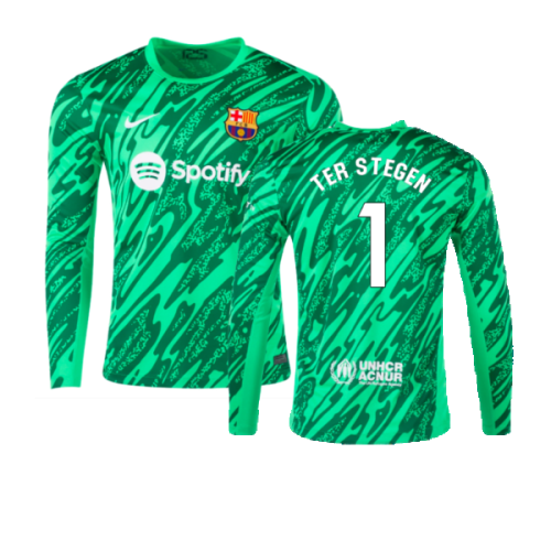 2024-2025 Barcelona Home Goalkeeper Shirt (Green) (Ter Stegen 1)