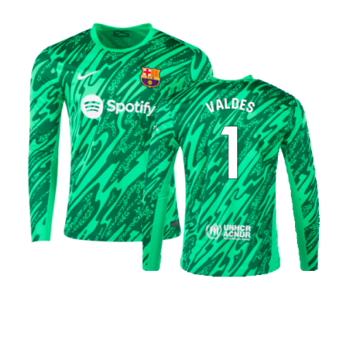 2024-2025 Barcelona Home Goalkeeper Shirt (Green) (Valdes 1)