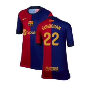 2024-2025 Barcelona Home Shirt (Kids) (Gundogan 22)