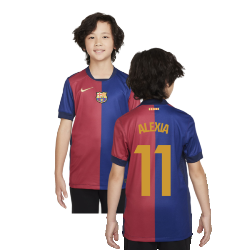 2024-2025 Barcelona Home Shirt (Sponsorless) - Kids (Alexia 11)