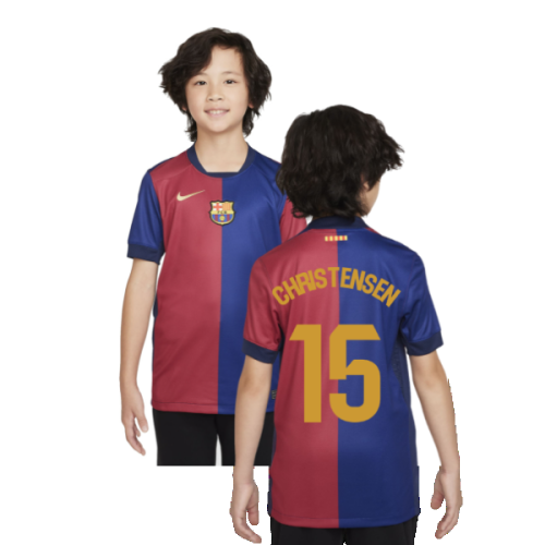 2024-2025 Barcelona Home Shirt (Sponsorless) - Kids (Christensen 15)