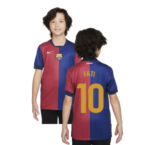 2024-2025 Barcelona Home Shirt (Sponsorless) - Kids (Fati 10)