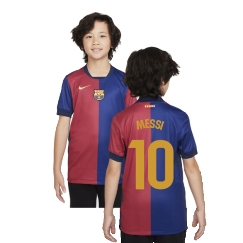 2024-2025 Barcelona Home Shirt (Sponsorless) - Kids (Messi 10)