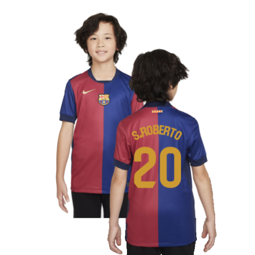 2024-2025 Barcelona Home Shirt (Sponsorless) - Kids (S.Roberto 20)