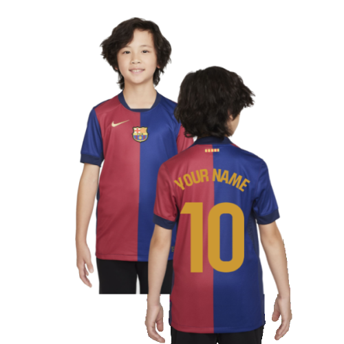 2024-2025 Barcelona Home Shirt (Sponsorless) - Kids (Your Name)