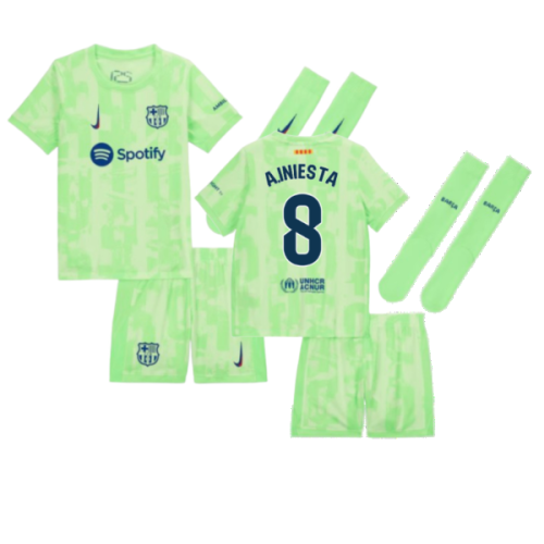 2024-2025 Barcelona Little Boys Third Mini Kit (A.Iniesta 8)